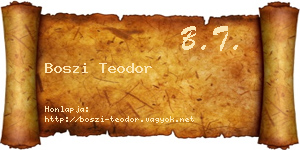 Boszi Teodor névjegykártya